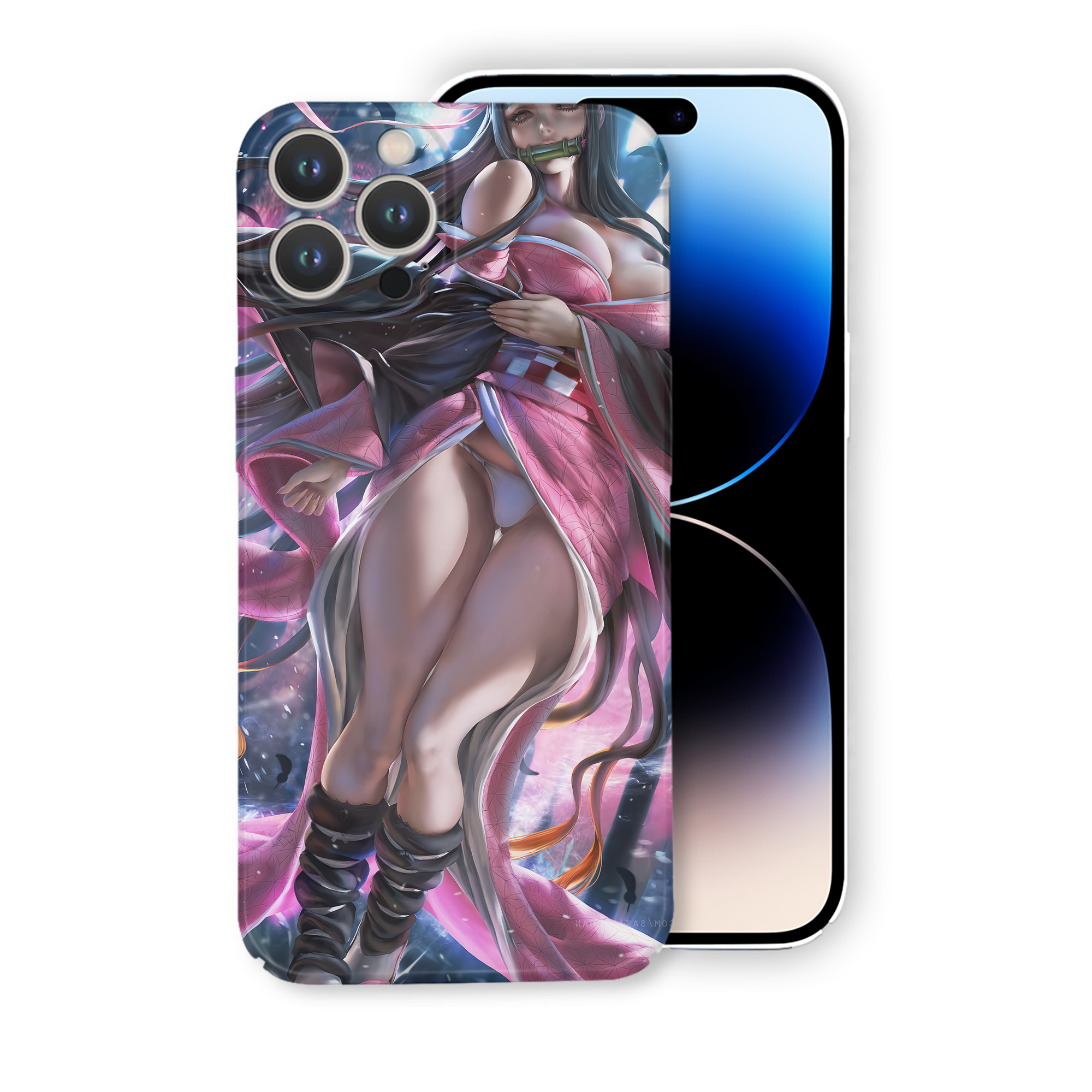 （画像用） 鬼滅の刃（きめつのやいば）竈門 禰󠄀豆子／かまど ねずこ Kamado Nezuko 【iPhone 14シリーズ対応】ハードケース